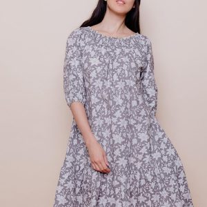 Marnie Dress - Grey Floral - Image 1
