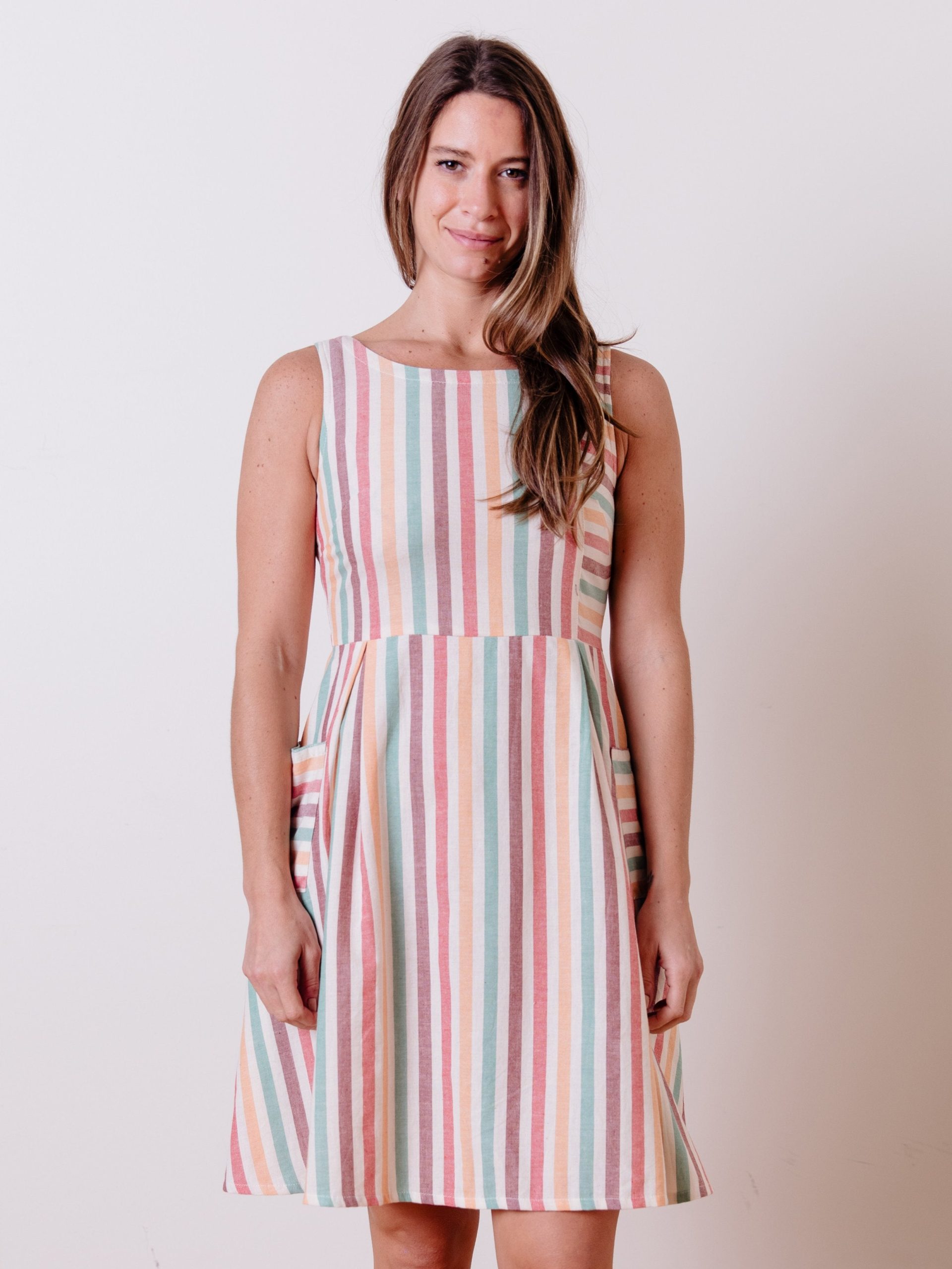 Vintage Panel Dress - Ice Cream Stripe - Image 1