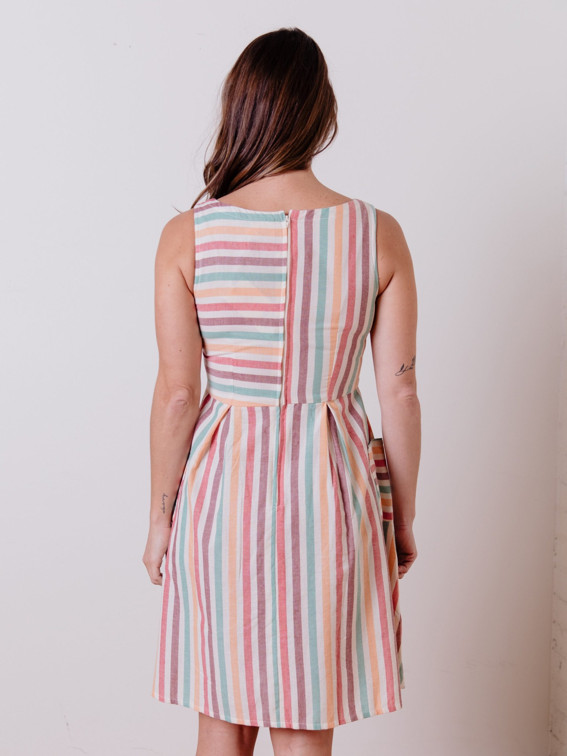Vintage Panel Dress - Ice Cream Stripe - Image 2