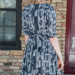 Cezanne Dress - Black Geo - Image 3