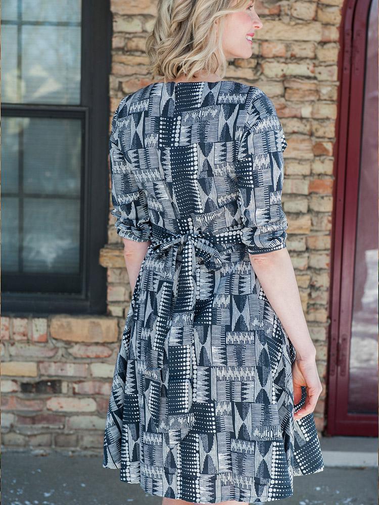 Cezanne Dress - Black Geo - Image 3