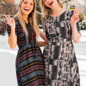 Cezanne Dress - Black Geo - Image 4