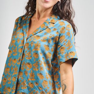Camp Shirt - Teal Floral - Image 1
