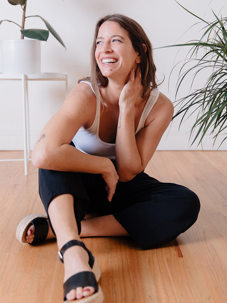 Fae Wide Leg Pant - Black Jersey - Image 1