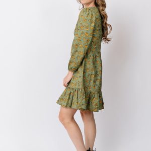 Erin Mini Dress - Green Floral - Image 3