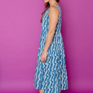 Thais Tiered Sleeveless Dress - Blue Samudra - Image 4