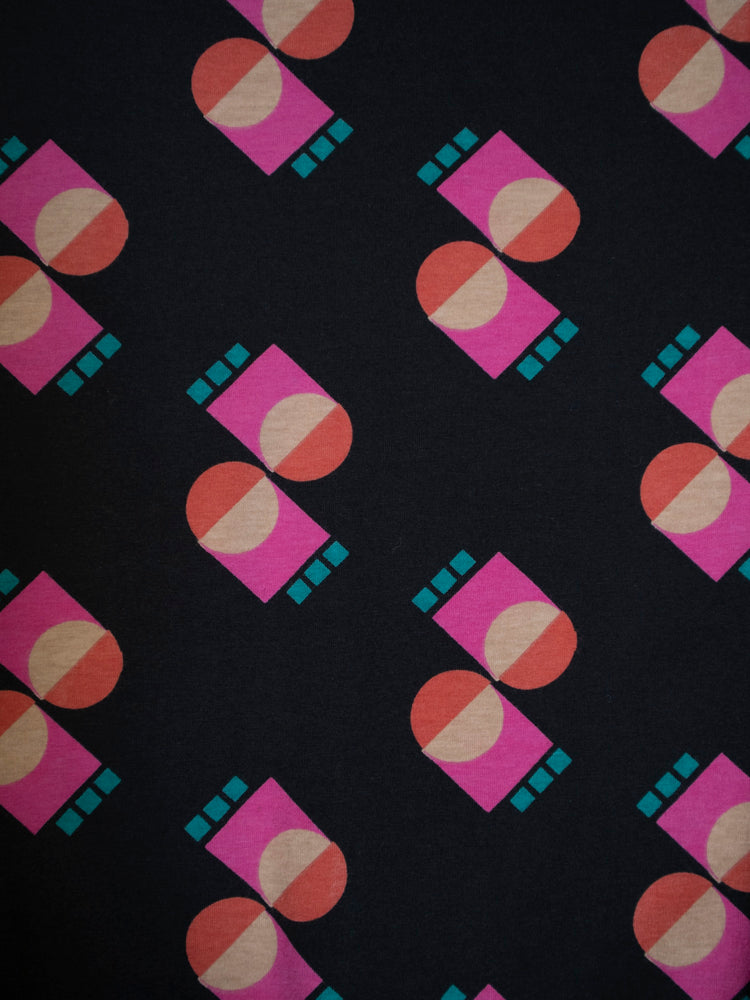 Abby Long Sleeve Dress - Memphis Shapes Black - Image 5