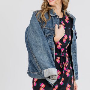 Abby Long Sleeve Dress - Memphis Shapes Black - Image 3