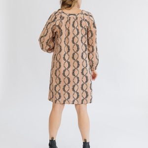Alexis Long Sleeve Mini Dress - Vine Twist Sand - Image 4