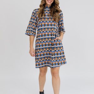 Eve Dress - Circle Stripe Blue - Image 5