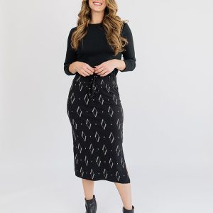 Isla Skirt - Diamond Vine Black - Image 1