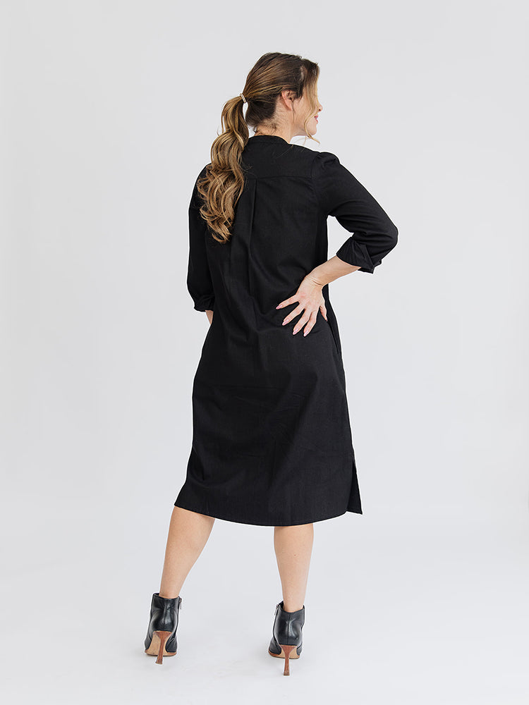Ranji Midi Dress - Black Denim - Image 3