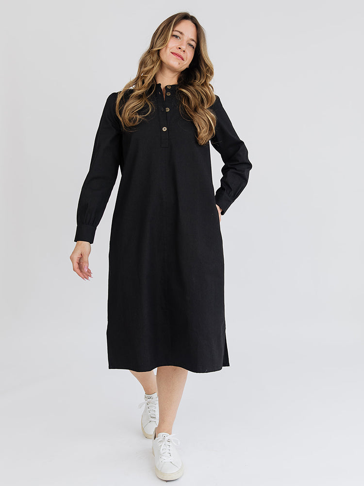 Ranji Midi Dress - Black Denim - Image 4