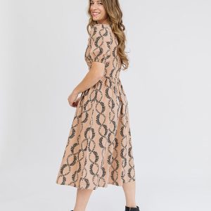 Sydney Midi Dress - Vine Twist Sand - Image 2