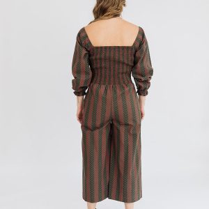 Theodora Jumpsuit - Chevron Fern Red - Image 8