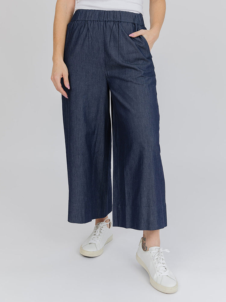 Cropped Rosie Pant - Blue Denim - Image 1