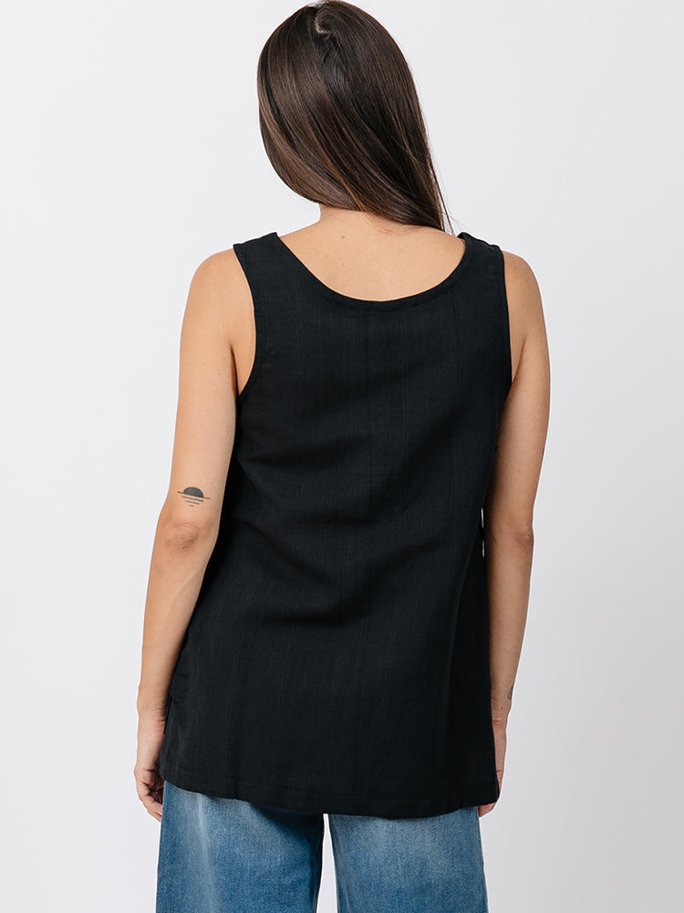 Melissa Tank - Black Linen - Image 2