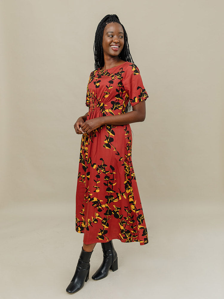 Artsy Traveler Midi Dress - Eucalyptus Spice - Image 1