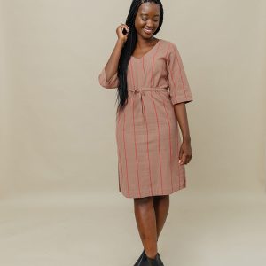 Lori Dress - Cocoa Stripe - Image 1