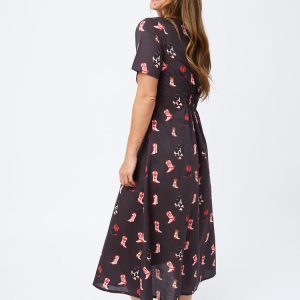 Artsy Traveler Short Sleeve Midi Dress - Two Step Dusk - Image 6