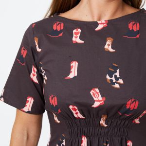 Artsy Traveler Short Sleeve Midi Dress - Two Step Dusk - Image 2