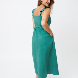 Ruffle Strap Dress - Everglade - Image 3