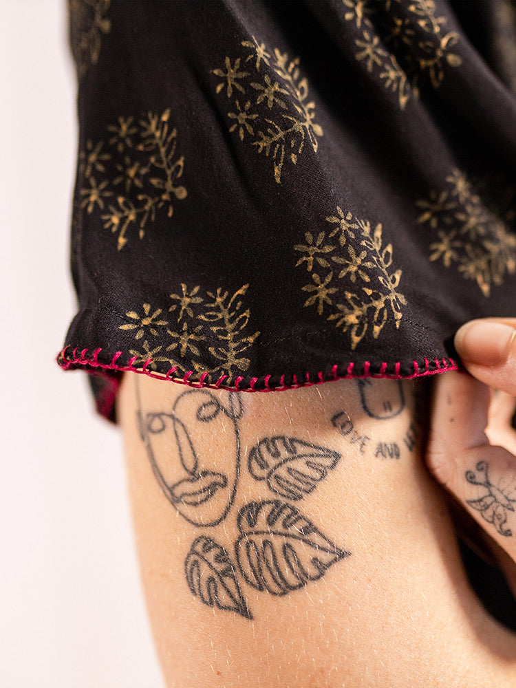 Aimee Maxi Dress - Floral Stamp Black - Image 4