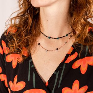 Callie 3/4 Sleeve Wrap Dress - Mod Daisy Poppy - Image 2