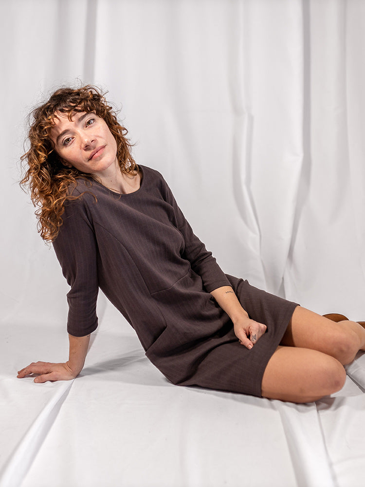 Sweet Seams Dress - Shale Rib Knit - Image 5