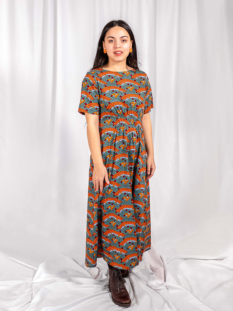 Artsy Traveler Midi Dress - Mosaic Fan - Image 3