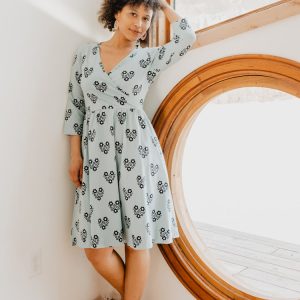 Callie 3/4 Sleeve Wrap Dress - Retro Slate - Image 2