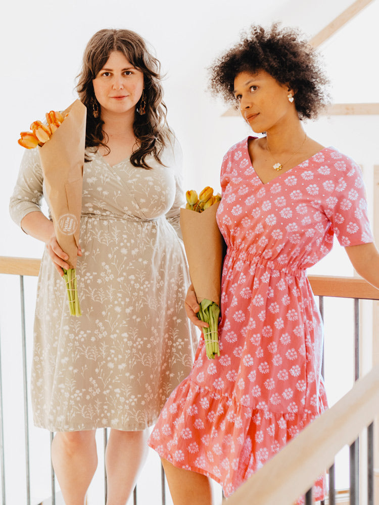 Lydia Dress - Floral Stamp Rose - Image 6