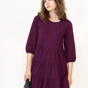 Bellini Long Sleeve Dress - Diamond Vine Dark Purple - Image 9