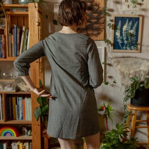 Vienna Pleated Dress - Woven Check Black - Image 3