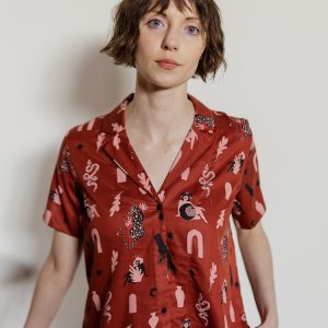 Camp Shirt - Modern Objects Cranberry - Image 1