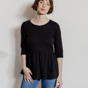 Paloma Top - Black Rib Knit - Image 1