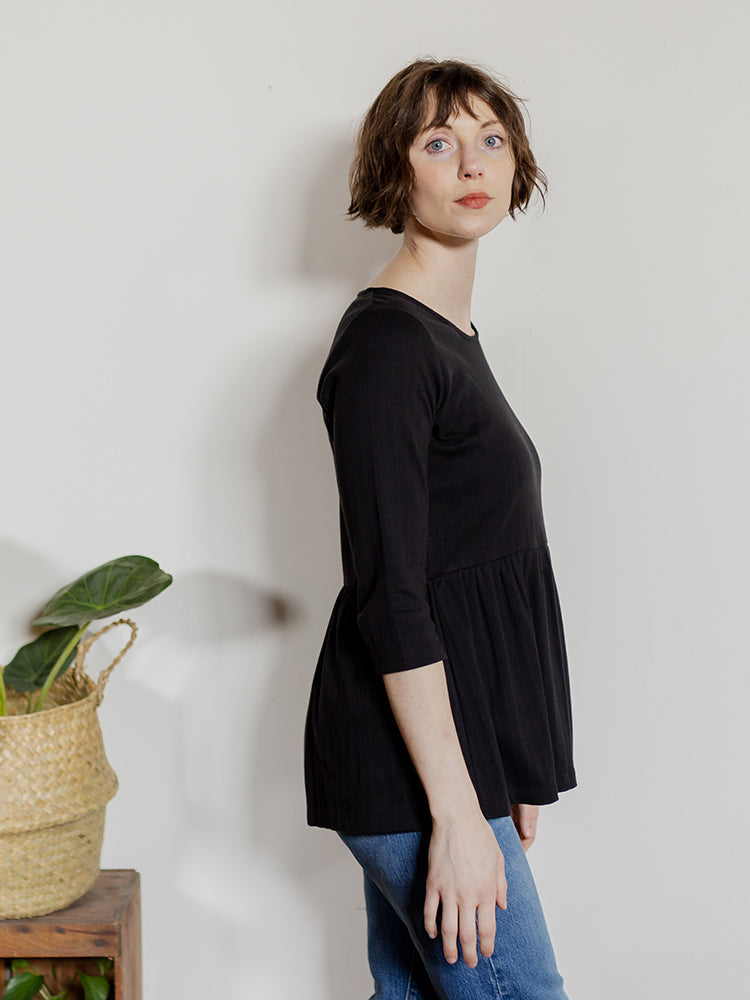 Paloma Top - Black Rib Knit - Image 2