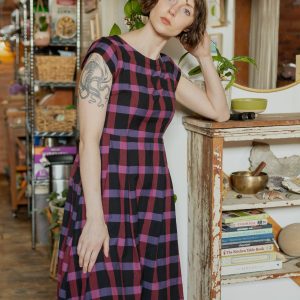 Devonshire Dress - Ultra Violet Plaid - Image 2