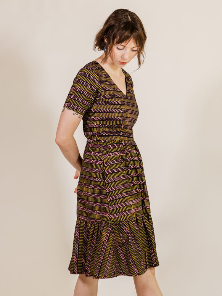 Lydia Dress - Dots And Dashes Yellow - Image 2