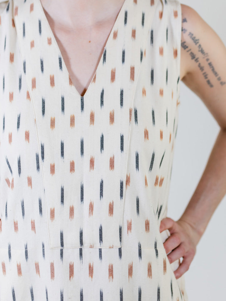 Milan Shift Dress - Ivory Ikat - Image 6