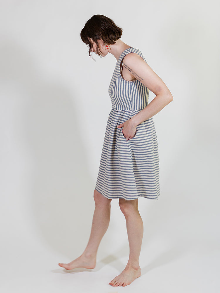 Nadiya Dress - Pinstripe Blue - Image 5