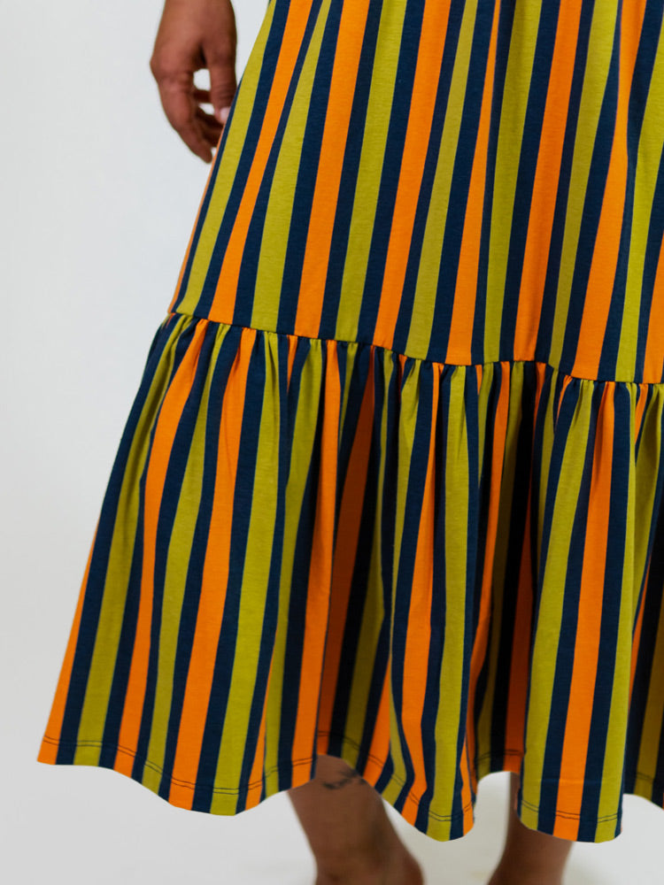 Opal Dress - Navy Chartreuse Stripe - Image 10