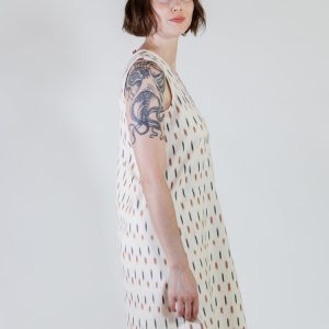 Milan Shift Dress - Ivory Ikat - Image 8