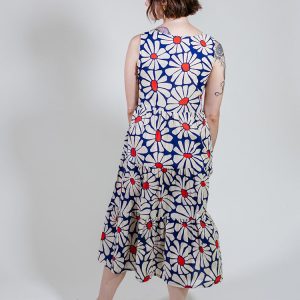 Thais Tiered Sleeveless Dress - Navy Floral - Image 3