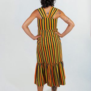 Opal Dress - Navy Chartreuse Stripe - Image 7