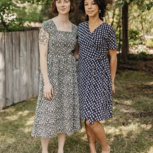 Katie Wrap Dress - Micro Floral Navy - Image 6