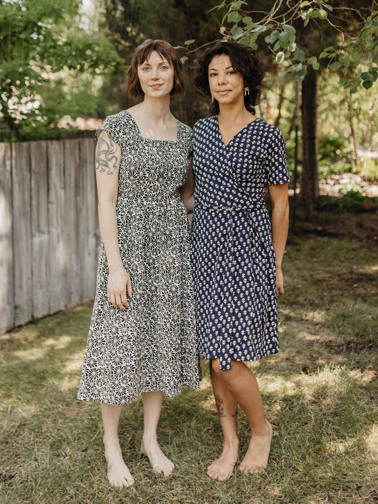 Katie Wrap Dress - Micro Floral Navy - Image 6