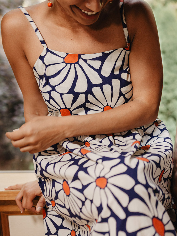 Sofia Midi Dress - Navy Floral - Image 1