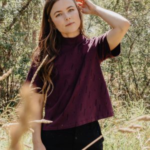 Eve Top - Diamond Vine Dark Purple - Image 6