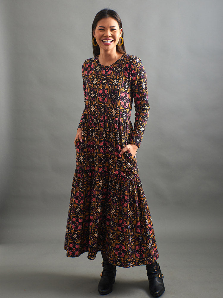 Mirah Tiered Dress - Mauve Tile - Image 7